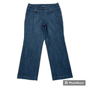 NWT Women's AVENUE Wide Leg‎ Dark Wash Trousers | Size 16
